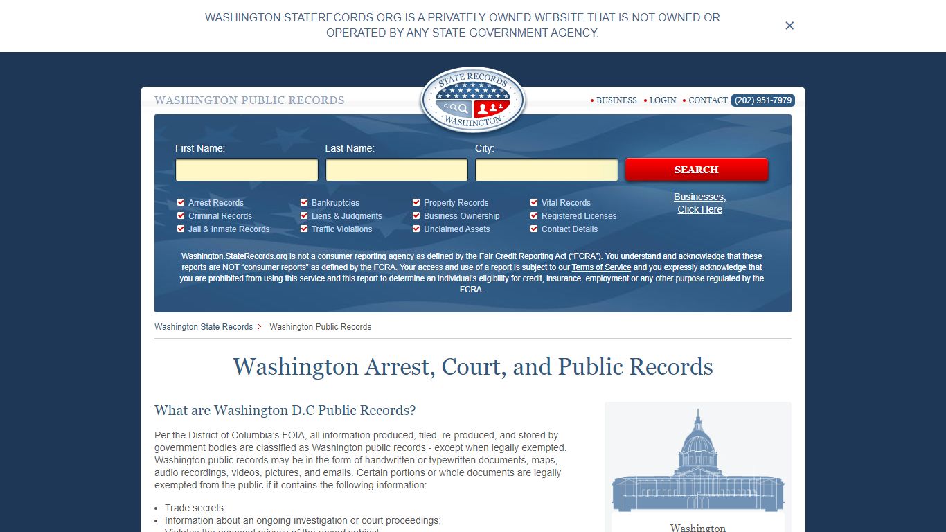 Washington Arrest and Public Records - StateRecords.org
